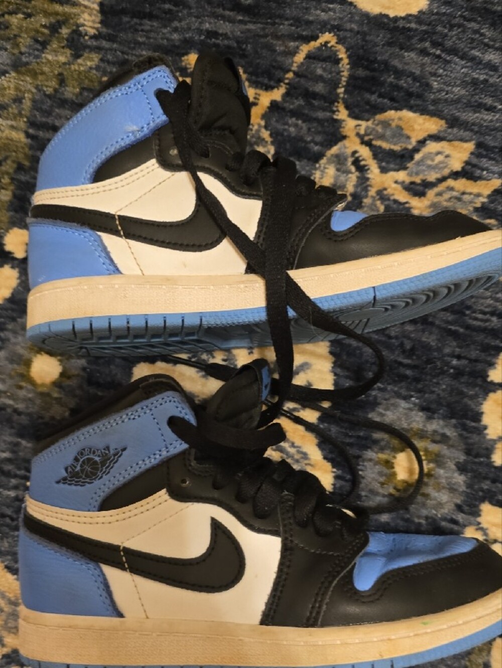 Nike Kids High-Top Sneakers — Black/White/Blue - Picture 4 of 6